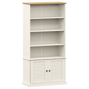 vidaXL Bookcase White Solid pine wood 33.5 x 13.8 x 66.9 in Bookcase