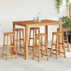 vidaXL Bar Stool Set of 6 Solid acacia wood Standard Footrest