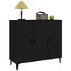vidaXL Sideboard Black Engineered Wood Medium Sideboard Rectangular