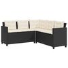 vidaXL Garden Sofa Black PE rattan, powder-coated steel, solid acacia wood