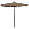 vidaXL Garden Parasol with Pole 82.7"x55.1" Taupe