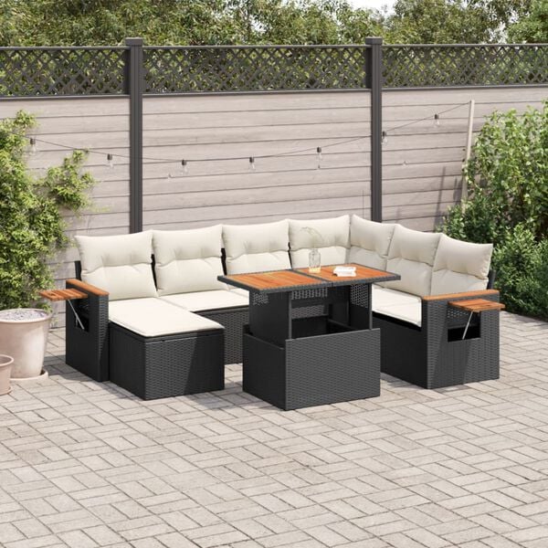 vidaXL Garden Sofa Set Black