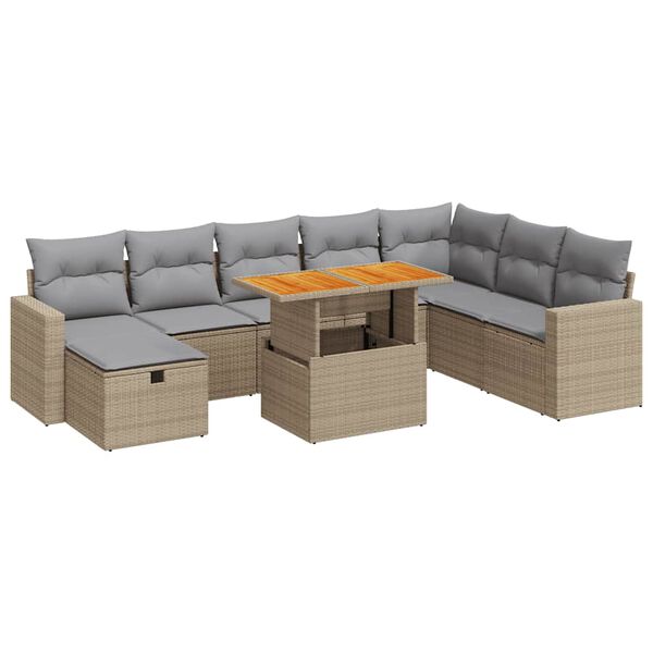 vidaXL Garden Sofa Set Beige, Black, Cream, White