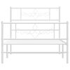 vidaXL Bed Frame White Steel Single Durable Bed Frame Rectangular
