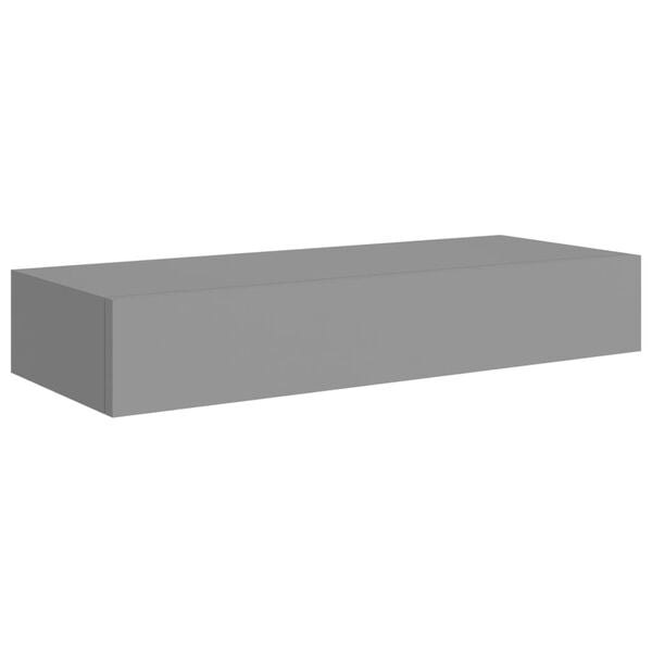 vidaXL Drawer Shelf Grey MDF 23.6 x 9.3 x 3.9 in Drawer Shelf