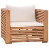 vidaXL 12 Piece Patio Lounge Set with Cream Cushion Solid Teak Wood