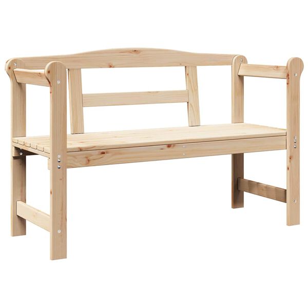 vidaXL Outdoor Bench Natural 46.85 x 17.32 x 29.92 in Solid Pine Wood