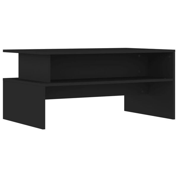 vidaXL Coffee Table Black Engineered wood 35.4 x 21.7 x 16.7 in