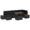 vidaXL Garden Sofa Set with Storage 8 pcs Black Poly rattan