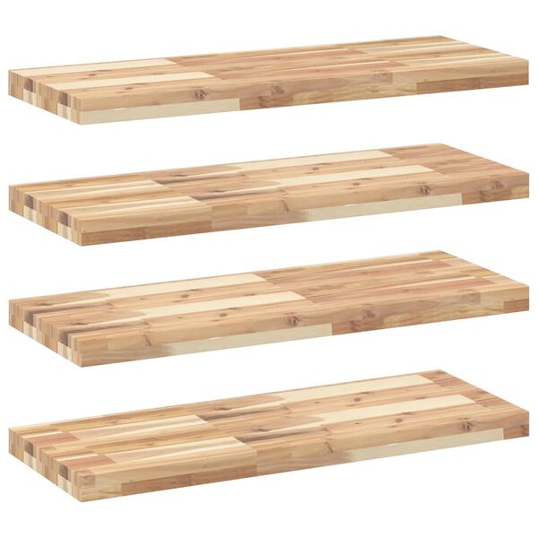vidaXL Floating Shelves 4 pcs 31.5x11.8x1.6" Untreated Solid Wood Acacia