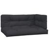 vidaXL Patio Sofa Black and Natural Wood Solid Acacia wood, Polyester Fabric