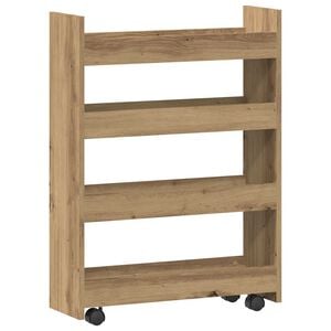vidaXL Narrow Storage Trolley 4 Tier Artisian Oak Engineered Wood