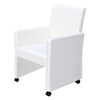 vidaXL Dining Chair Set of 2 White Cotton Standard Ergonomic