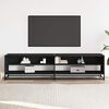vidaXL TV Cabinet Black Engineered Wood and Metal 71.1 x 15.7 x 18.1 in