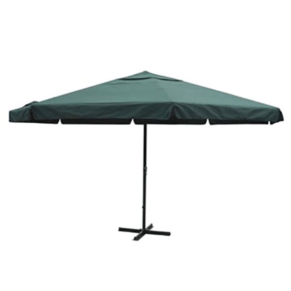 vidaXL Garden Parasol Green Aluminum, Polyester Large Height-Adjustable