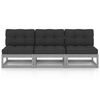 vidaXL Garden Sofa Grey with anthracite cushions