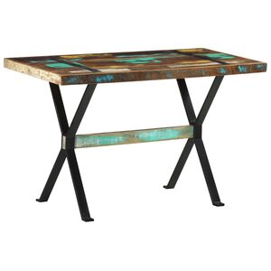 vidaXL Dining Table Multicolor Solid reclaimed wood and steel Medium