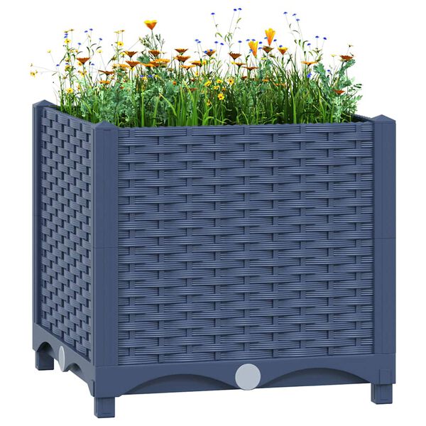 vidaXL Raised Bed Blue Grey Polypropylene Medium Durable Planter
