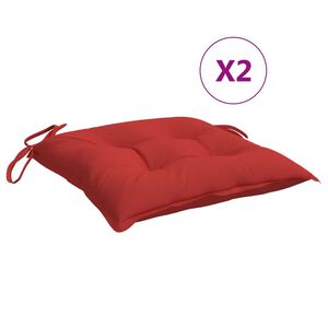 vidaXL Chair Cushion Set of 2 Red Oxford fabric, PP hollow fiber