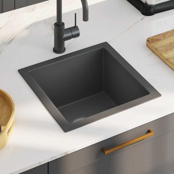 vidaXL Handmade Kitchen Sink Black Stainless Steel