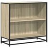 vidaXL Book Cabinet Sonoma Oak Engineered Wood, Metal Medium