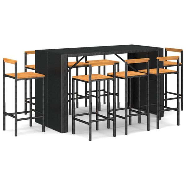 vidaXL Garden Bar Set Black