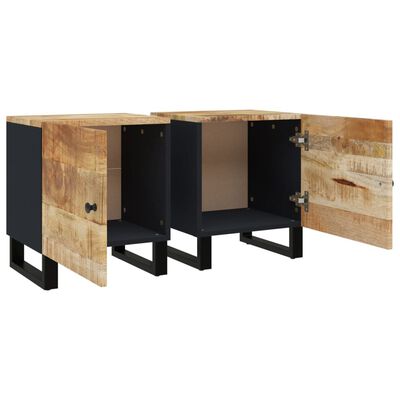 vidaXL Bedside Cabinets 2 pcs 15.7"x13"x18.1" Solid Wood Mango