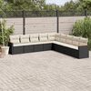 vidaXL Garden Sofa Set Black, Cream White