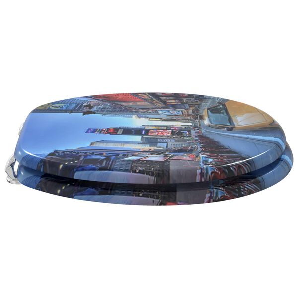 vidaXL Toilet Seats with Lids 2 pcs MDF New York