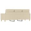 vidaXL 3-seater Sofa Cream Fabric (100% polyester), metal, textilene