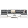 vidaXL Garden Sofa Set White Solid pine wood, Plywood Large Modular