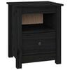 vidaXL Bedside Cabinet Set of 2 Black Solid Pine Wood Medium Storage