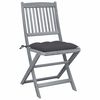 vidaXL Outdoor Chair Set of 6 Grey washed Solid acacia wood, polyester