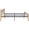 vidaXL Bed Frame Black and natural Powder-coated metal, solid oak wood