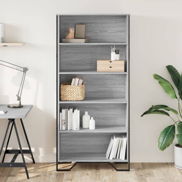 vidaXL Book Cabinet Grey Sonoma Engineered wood Tall Book Cabinet