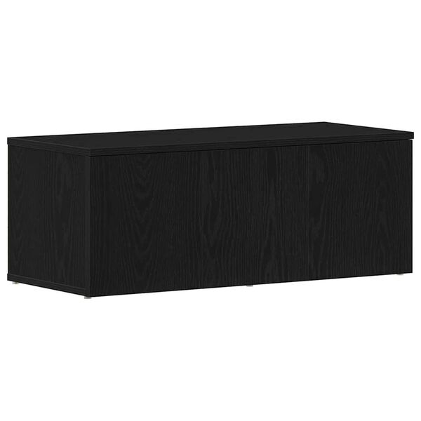 vidaXL TV Cabinet with Drawer Black Oak 80x34x30 cm Engineered Wood