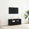 vidaXL TV Cabinet Black Oak 35.43 x 15.35 x 11.81 in Engineered Wood