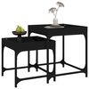vidaXL Side Table Black Engineered wood, steel Small Adjustable Feet