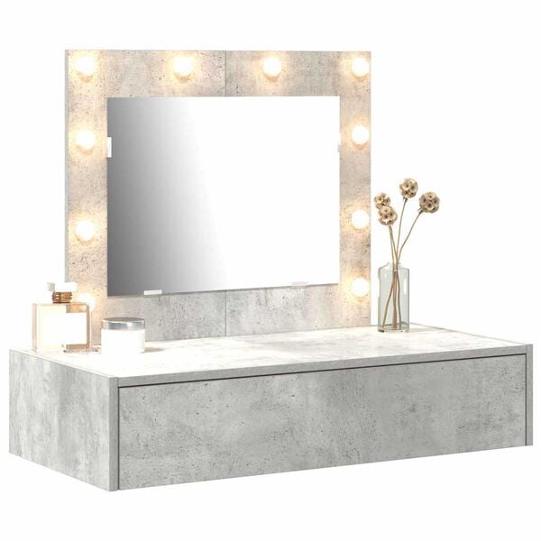 vidaXL Dressing Table Grey 32.68 x 15.75 x 27.56 in Engineered Wood