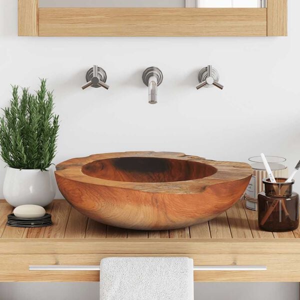 vidaXL Basin Solid Teak 17.7"