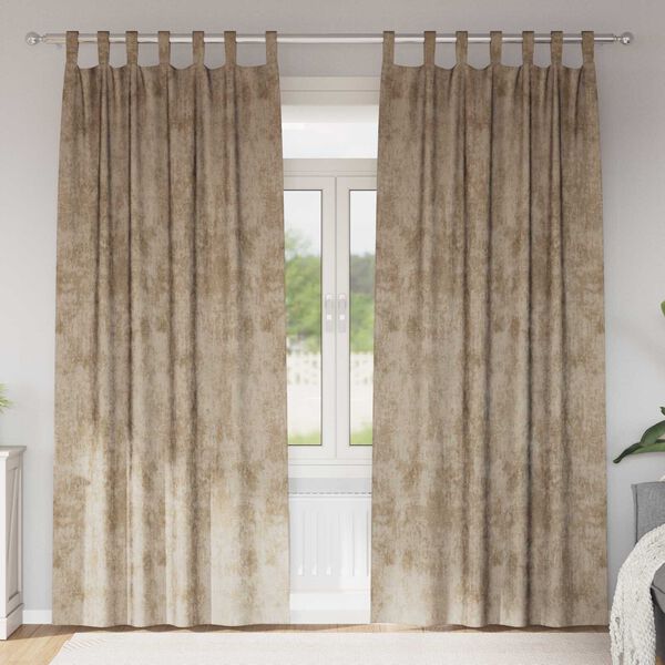 vidaXL Velvet Curtains 2 pcs Champagne 96.46 x 55.12 in Velvet