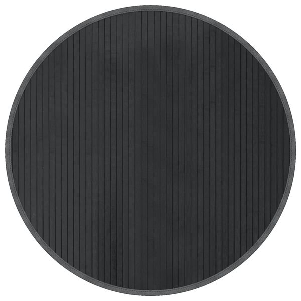 vidaXL Rug Grey Bamboo, PP (polypropylene) 31.5 in Rug Round Modern