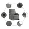 vidaXL Recliner Chair Dark Grey Fabric (100% polyester), metal, plywood