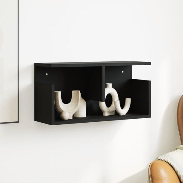 vidaXL Wall Cabinet Black Engineered wood Small Wall Cabinet