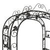 vidaXL Garden Arch Black Powder-Coated Steel Large Decorative Inlays