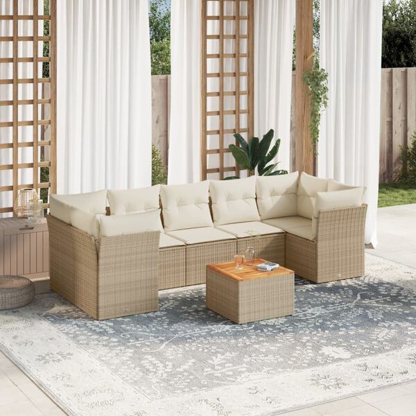 vidaXL Garden Sofa Set Beige