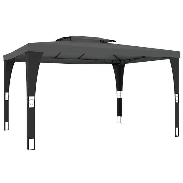 vidaXL Gazebo Anthracite Powder-Coated Steel, Polyester Large