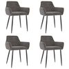 vidaXL Dining Chair Set of 4 Dark Grey Velvet (100% polyester), metal
