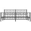 vidaXL Bed Frame Black Powder-Coated Steel Double Bed Frame