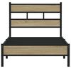 vidaXL Bed Frame Sonoma Oak Steel, Engineered Wood Twin Bed Frame
